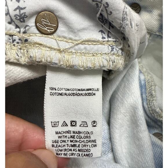 Free People We The Free Size 31 Wide Leg Jeans High Rise Light Wash Raw Hem - Picture 5 of 6